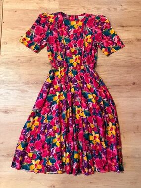 Vintage E.D. Michaels Floral Maxi Dress Cottagecore size 7/8 Grandma Chic